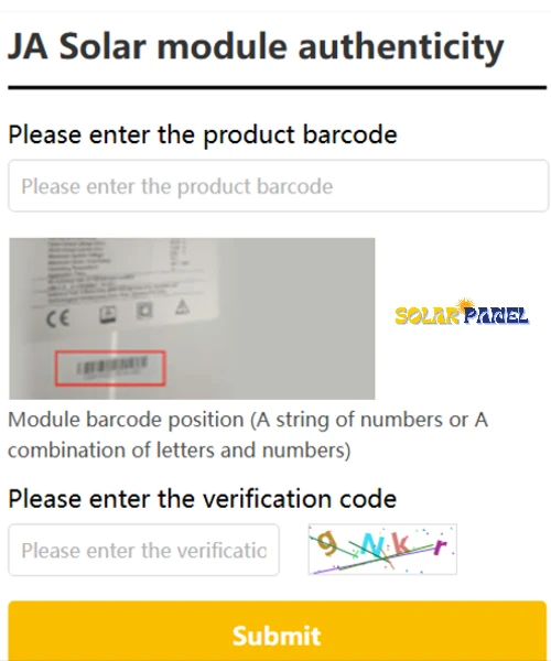 Solar Panel Authenticity 6 JA Solar Panel Authenticity methods